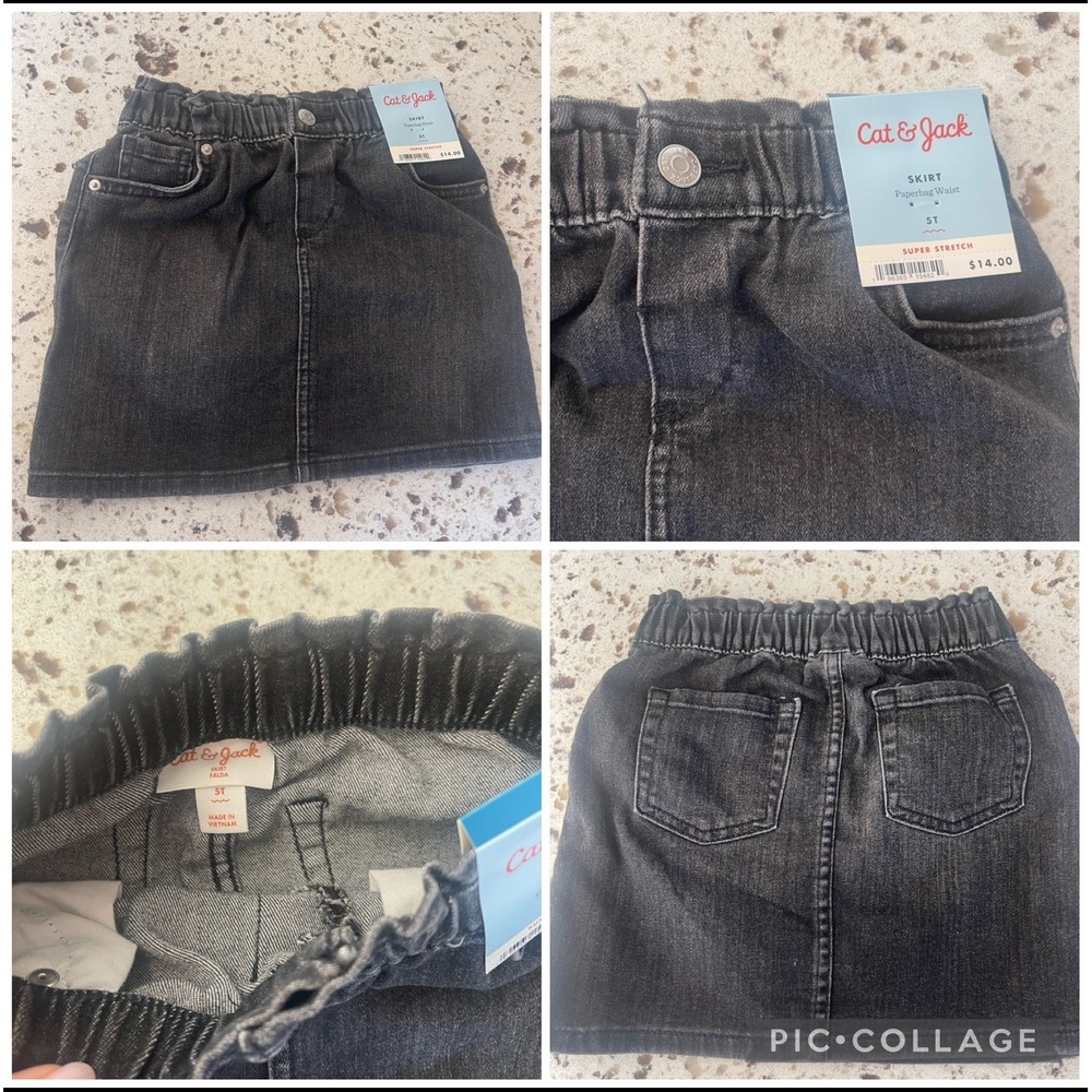 RESELLER BOX NWT Cat & Jack denim skirt 5T LOT OF 12